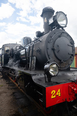 Fototapeta na wymiar old steam locomotive in alingsås, sweden