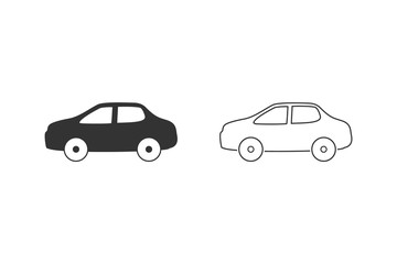 Car line icon set vector illustration