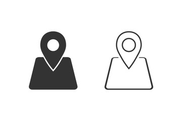 Map vector line icon set. Make your own custom location pin icon. Vector icon for contact web page