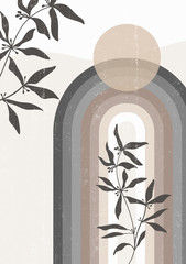 Rainbow print boho minimalist printable wall art © Tolchik