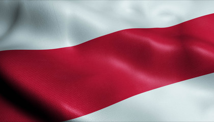 3D Waving Netherlands Municipality Flag of Brielle Closeup View