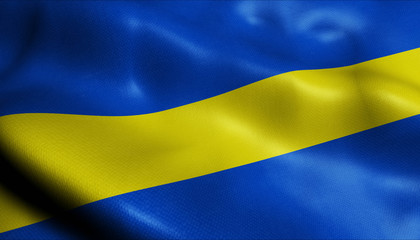 3D Waving Netherlands Municipality Flag of Borne Closeup View