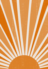 Orange Sun print boho minimalist printable wall art