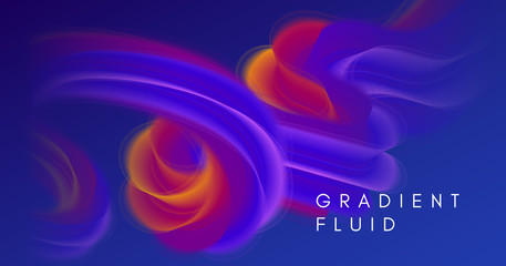 Blue Fluid 3d Liquid Shapes. Color Modern Poster. 