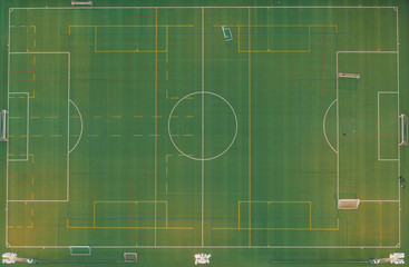 soccer field and football field from drone