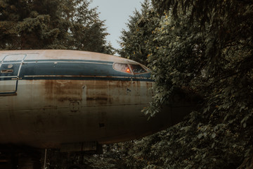 Airplane in Woods, Oregon