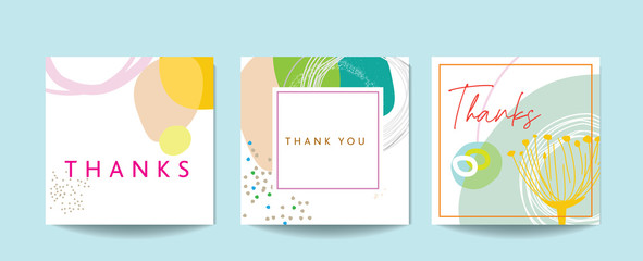 Scandinavian art and graphic design elements for a thank you card