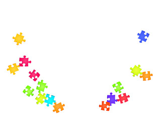 Business crux jigsaw puzzle rainbow colors parts 
