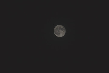 Very detailed moon in the sky on black background