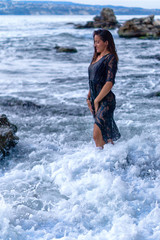 young woman in the sea