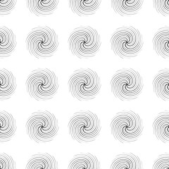 Black and white spiral abstract halftone dots background. Vector illustration