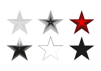 Set of stars vector illustration. Vector for design isolated on white background.