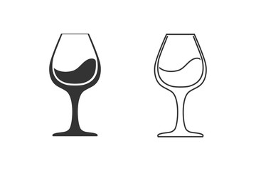 Wine line icon set symbol logo template. Vector illustration