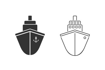 Ship line icon set vector. Cruise ship symbol icon illustration
