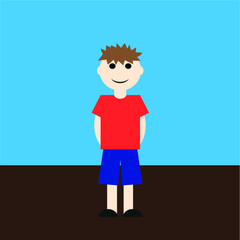 cartoon boy on the street