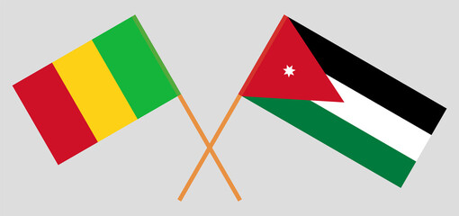Crossed flags of Mali and Jordan