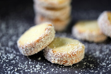 Alfajores. Shortbread with boiled condensed milk, and coconut
