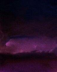 Abstract watercolor background, hand painted texture, blue and purple paint stains. Design for backgrounds, wallpapers, covers and packaging..