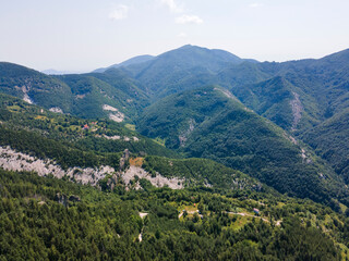 Obraz premium Aerial view of Belintash area at Rhodope Mountains, Bulgaria