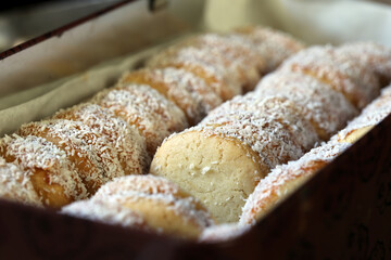 Alfajores. Shortbread with boiled condensed milk, and coconut