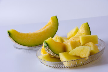 甘さたっぷりのジューシーなメロン　スタジオでのイメージ撮影