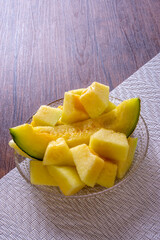 甘さたっぷりのジューシーなメロン　スタジオでのイメージ撮影