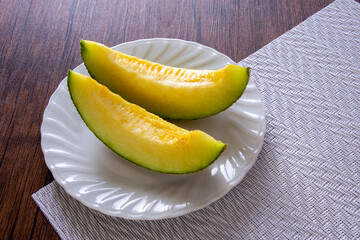 甘さたっぷりのジューシーなメロン　スタジオでのイメージ撮影