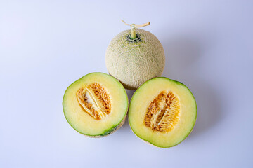 甘さたっぷりのジューシーなメロン　スタジオでのイメージ撮影