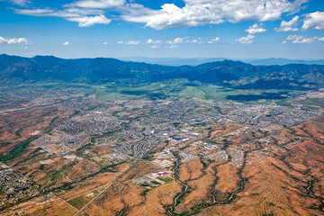 Aerial view of Sierra Vista, Arizona on a summer day in 2013