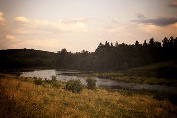 sunset over the river