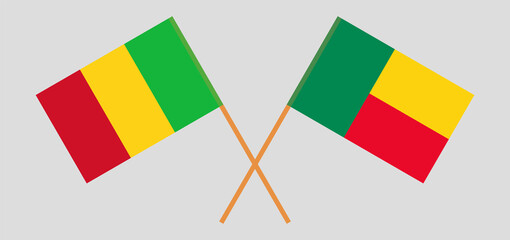 Crossed flags of Mali and Benin