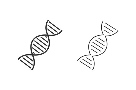DNA orchromosome abstract strand symbol. line icon set. Vector illustration