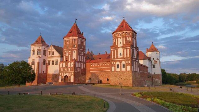 Tourist attraction - Mir Castle in Grodno region, Belarus