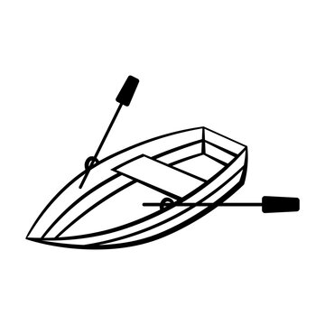 recommend clip art: Boat icon. Black contour silhouette. Top and side view. Vector flat graphic linear hand drawn illustration. The isolated object on a white background. Isolate.