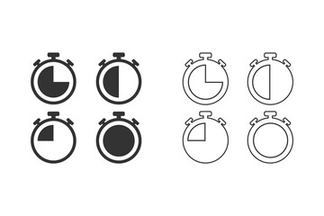 Stopwatches line icons set. Vector illustration
