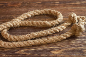 
ship rope on wooden table