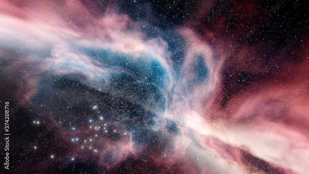 Wall mural nebula and galaxies, planets in space, science fiction wallpaper. beauty of deep space. billions of 
