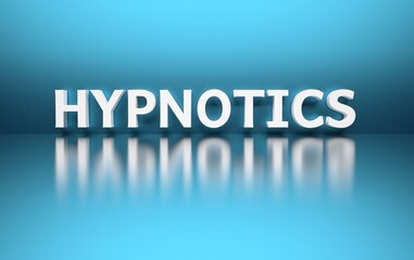 Word Hypnotics written in bold white letters on blue background