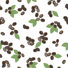 Vector White Love Coffee and Cake Collection seamless repeat pattern background