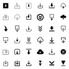 Download files icons vector set for web site or application