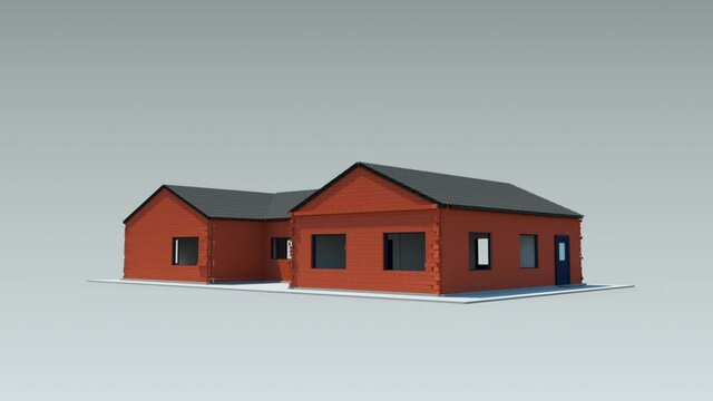 House being build from plan to structure to final.