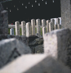 Japanese cementery near temple
