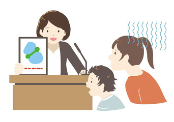 ロゴマーク発表にがっかりする　女性(線無し)