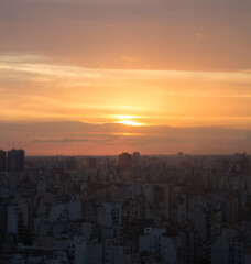 sunset over the city