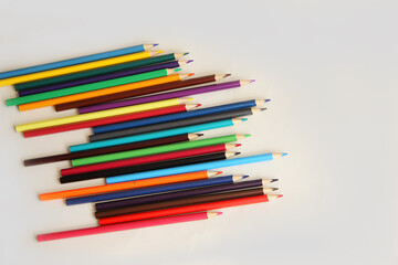 Fototapeta premium color pencils on white background