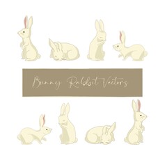A set of cute little bunny vectors for any kind of project. 