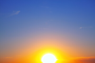 glowing sun on the skyline