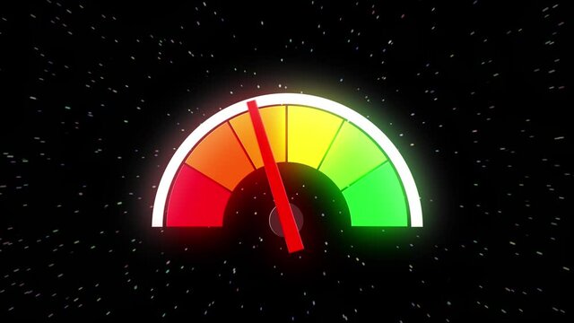 An animated speed gauge increases as a star field zooms behind. Good for representing fast Internet speed or bandwidth.  	