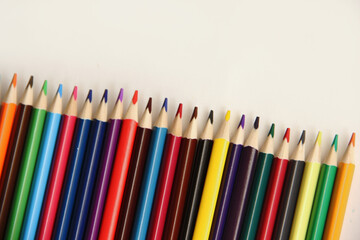 color pencils isolated on white background