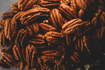 Many organic Walnuts , top view